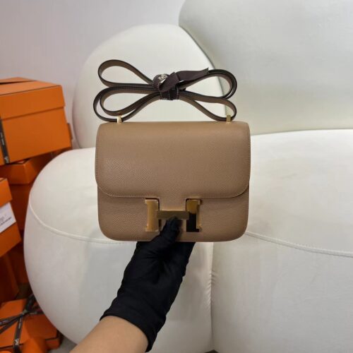Hermes Bag Price Constance 19CM Epsom Leather 0M Chai Gold Hardware