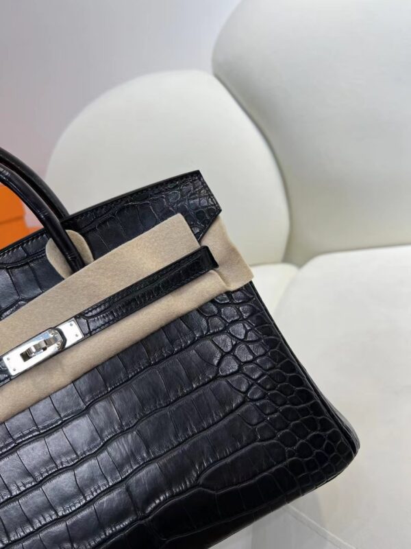 mmexport1716273370992 Hermes Bag Images Birkin 25CM 89 Noir Matte Alligator Crocodile Silver Hardware