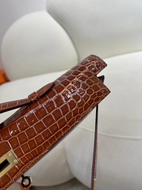 mmexport1716273467296 Britain Hermes Shiny Niloticus Crocodile Kelly Cut 31CM CK33 Miel Gold Hardware