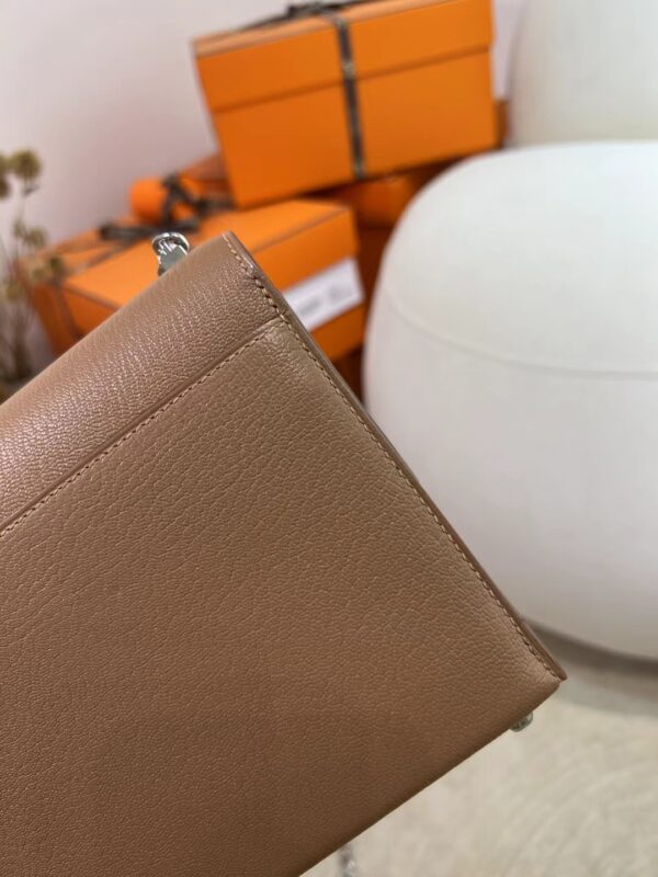 mmexport1717481765525 UAE Dubai Hermes Chevre Leather Verrou Mini 17CM 2J Quebracho Silver Hardware