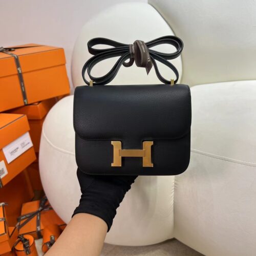 Kuwait Hermes Constance 19CM Epsom Leather 89 Noir Gold Hardware