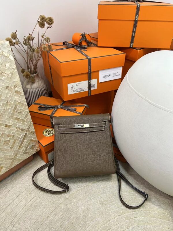 mmexport1717567888762-1 Hermes Bag Images Kelly Ado 22CM 18 Etoupe Clemence Leather Silver Hardware