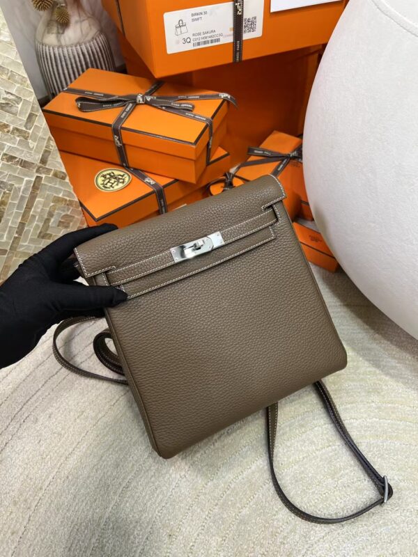 mmexport1717567890743 Hermes Bag Images Kelly Ado 22CM 18 Etoupe Clemence Leather Silver Hardware