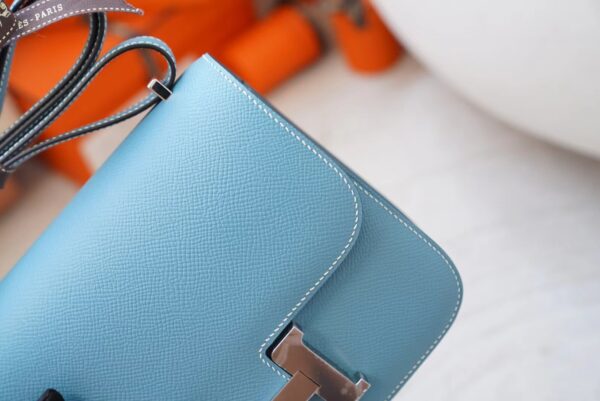 mmexport1720592659364 Hermes Bag Price Epsom Leather Constance 19CM D2 New Blue Jean Silver Hardware