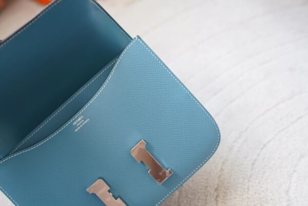 mmexport1720592665496 Hermes Bag Price Epsom Leather Constance 19CM D2 New Blue Jean Silver Hardware