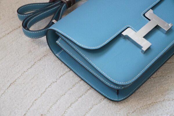 mmexport1720592671704 Hermes Bag Price Epsom Leather Constance 19CM D2 New Blue Jean Silver Hardware