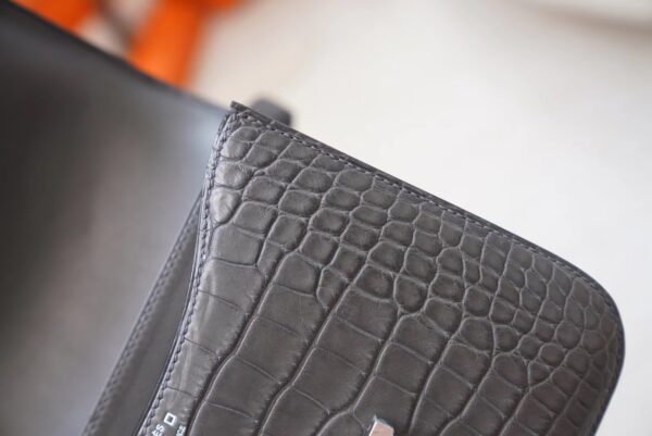 mmexport1720592708065 UAE Dubai Hermes Constance 19CM Matte Alligator Crocodile 88 Gris Graphite Silver Hardware
