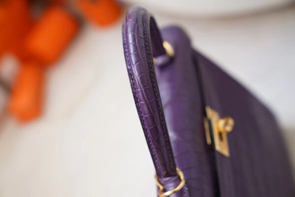 mmexport1720678789993 Korea Seoul Hermes Matte Alligator Crocodile Kelly 25CM 9G Amethyste Gold Hardware