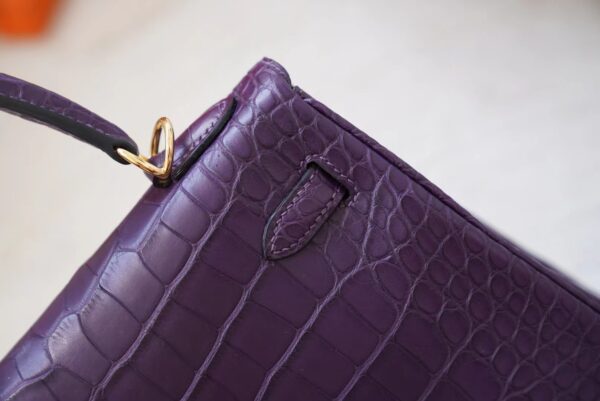 mmexport1720678791838 Korea Seoul Hermes Matte Alligator Crocodile Kelly 25CM 9G Amethyste Gold Hardware