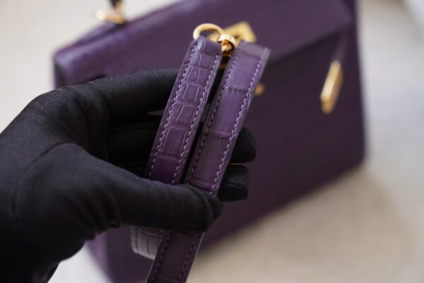 mmexport1720678799402 Korea Seoul Hermes Matte Alligator Crocodile Kelly 25CM 9G Amethyste Gold Hardware