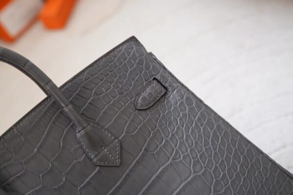 mmexport1720777005332 Indonesia Jakarta Hermes Birkin 25CM Matte Alligator Crocodile 88 Gris Graphite Silver Hardware