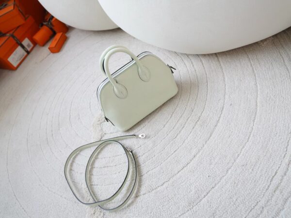 mmexport1720777198719 Australia Sydney Hermes Mini Bolide 18CM Chevre Leather 0S Vert Fizz Silver Hardware