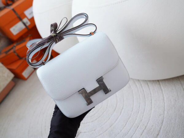 mmexport1721029570196 Hermes Bag Price Constance 19CM Chevre Leather T0 Blue Brume Silver Hardware