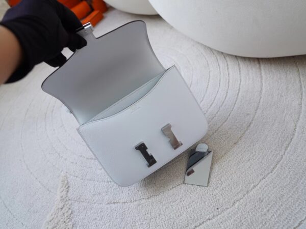 mmexport1721029577210 Hermes Bag Price Constance 19CM Chevre Leather T0 Blue Brume Silver Hardware