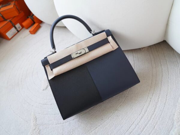 mmexport1721111213279-1 Hermes Bag Images Kelly Sellier 28CM Tri-color Epsom Leather Silver Hardware