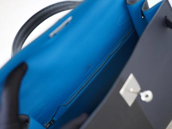 mmexport1721111224301 Hermes Bag Images Kelly Sellier 28CM Tri-color Epsom Leather Silver Hardware