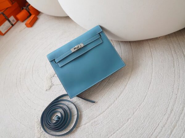 mmexport1721456104214-1 USA Washington Hermes Kelly Danse 22CM Swift Leather D2 New Blue Jean Silver Hardware