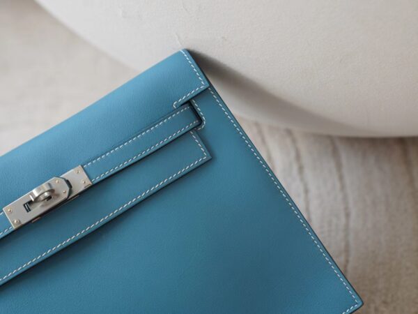 mmexport1721456111851 USA Washington Hermes Kelly Danse 22CM Swift Leather D2 New Blue Jean Silver Hardware