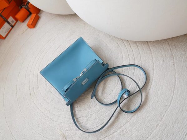 mmexport1721456119435 USA Washington Hermes Kelly Danse 22CM Swift Leather D2 New Blue Jean Silver Hardware