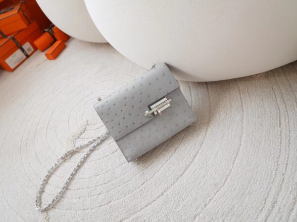 mmexport1721456189827-1 Korea Seoul Hermes KK Ostrich Verrou Mini 8U Blue Glacier Silver Hardware