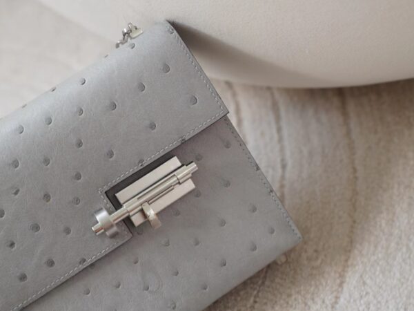 mmexport1721456197804 Korea Seoul Hermes KK Ostrich Verrou Mini 8U Blue Glacier Silver Hardware
