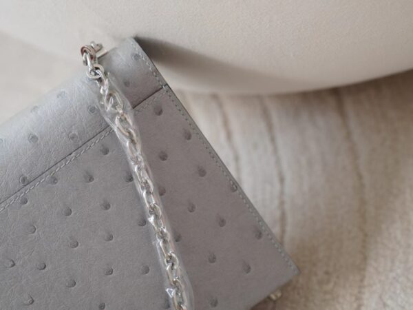 mmexport1721456200811 Korea Seoul Hermes KK Ostrich Verrou Mini 8U Blue Glacier Silver Hardware