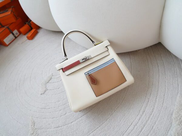 mmexport1721456225811-1 UAE Dubai Hermes Kelly 25CM Colormatic Swift Leather I2 Nata Silver Hardware
