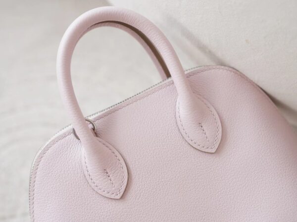 mmexport1721716473910 Hermes Bag Images Mini Bolide 18CM Evercolor Leather 09 Mauve Pale Silver Hardware