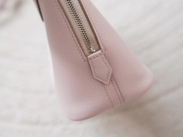 mmexport1721716475874 Hermes Bag Images Mini Bolide 18CM Evercolor Leather 09 Mauve Pale Silver Hardware