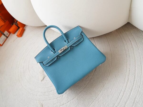 mmexport1721716568972-1 USA New York Hermes Birkin 25CM Togo D2 New Blue Jean Silver Hardware