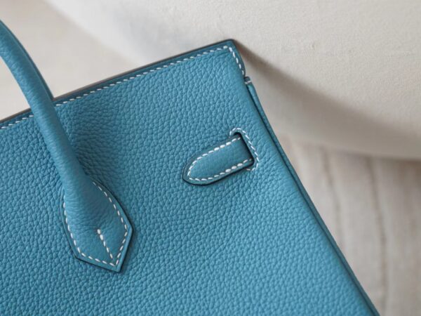 mmexport1721716574520 USA New York Hermes Birkin 25CM Togo D2 New Blue Jean Silver Hardware