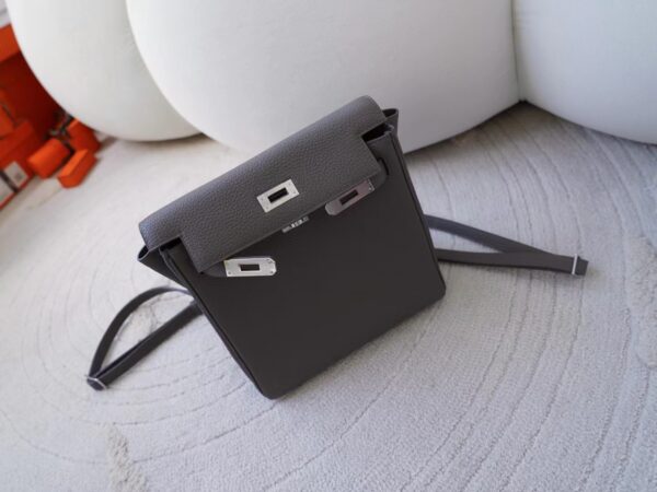 Hermes Bag Images Togo Leather Kelly Ado 22cm 89 Noir Silver Hardware