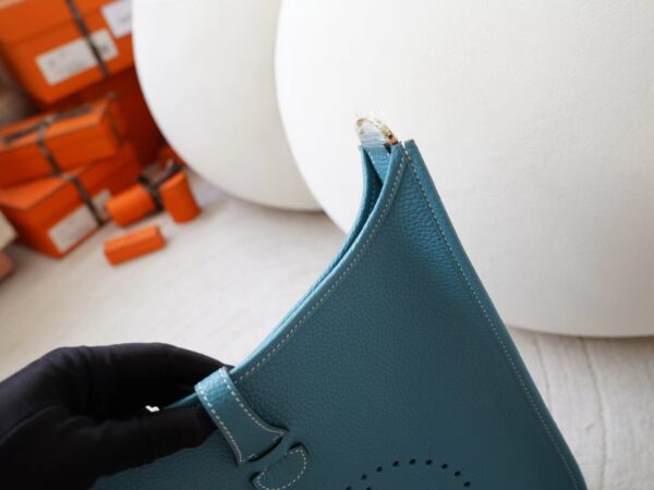 mmexport1721892005517 Hermes Bag Price Evelyne 29CM Clemence Leather 75 Blue Jean Silver Hardware