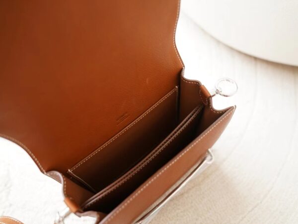 mmexport1722326129273 New Arrival Hermes Roulis Mini 19CM Fauve Barenia Faubourg Leather Silver Hardware