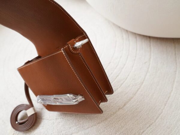mmexport1722326131352 New Arrival Hermes Roulis Mini 19CM Fauve Barenia Faubourg Leather Silver Hardware