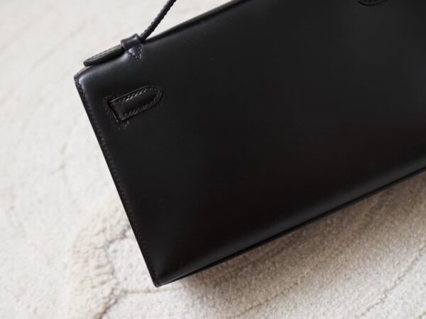 mmexport1722326158827 Saudi Arabia Riyadh Hermes Box Leather Kelly Pochette 22CM CK89 Noir Silver Hardware