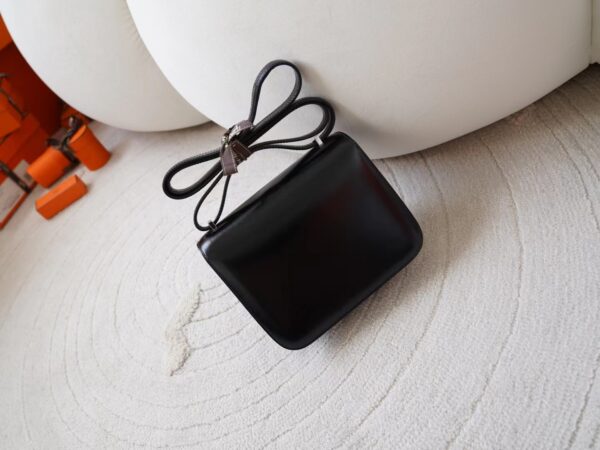 mmexport1722326184258 Full Handmade Hermes 89 Noir Box Leather Constance 19CM Lizard Buckle