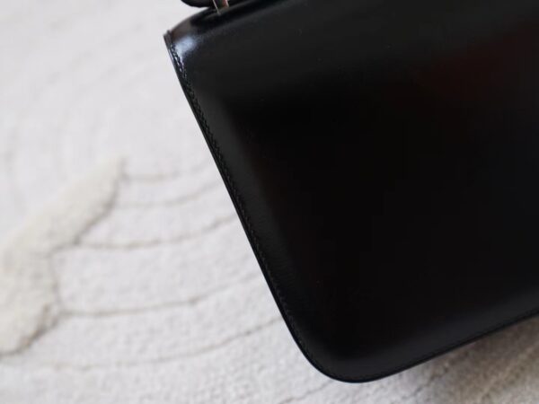 mmexport1722326186066 Full Handmade Hermes 89 Noir Box Leather Constance 19CM Lizard Buckle