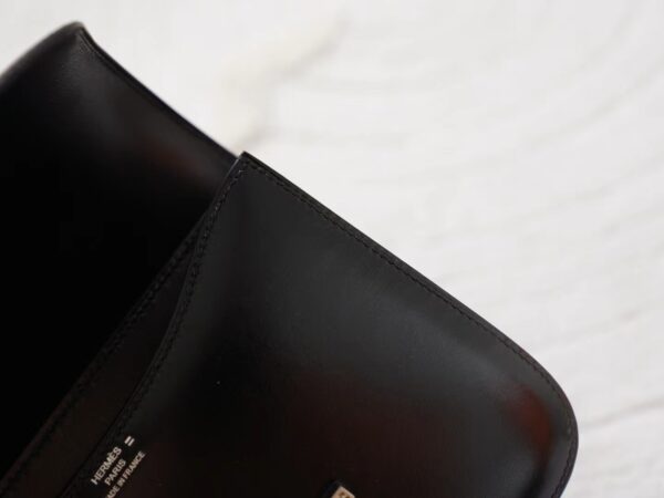 mmexport1722326189862 Full Handmade Hermes 89 Noir Box Leather Constance 19CM Lizard Buckle