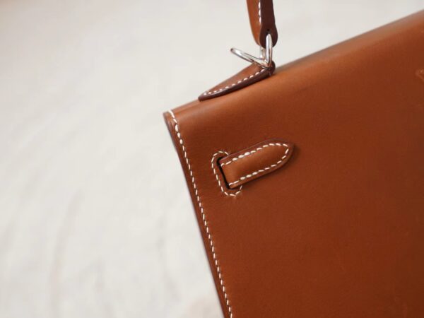 mmexport1722326263331 Hermes Bag Images Kelly Sellier 25CM Barenia Leather Fauve Silver Hardware