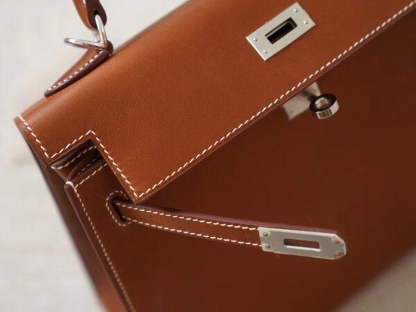 mmexport1722326270806 Hermes Bag Images Kelly Sellier 25CM Barenia Leather Fauve Silver Hardware