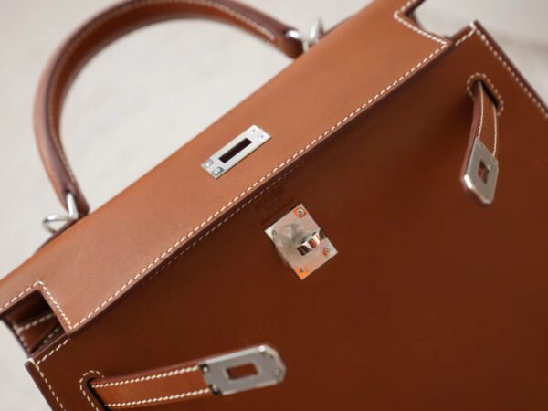 mmexport1722326272625 Hermes Bag Images Kelly Sellier 25CM Barenia Leather Fauve Silver Hardware