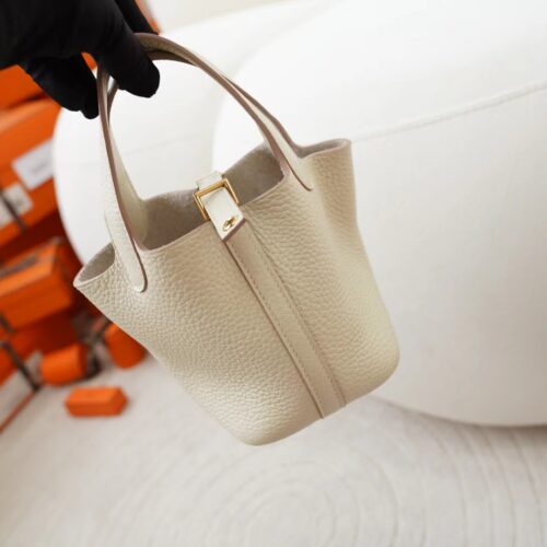 Russia Moscow Hermes Picotin Micro 14CM Clemence Leather I2 Nata Gold Hardware