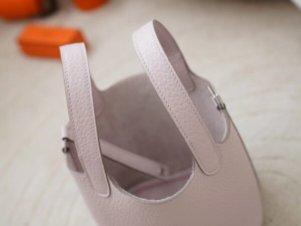 mmexport1722329843839 Hermes Bag Price Clemence Leather 09 Mauve Pale Picotin Micro 14CM Silver Hardware
