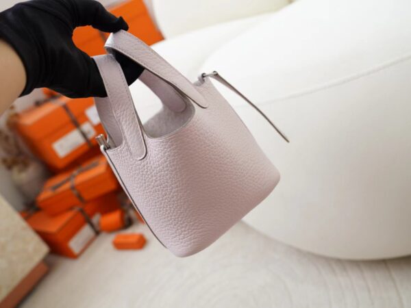 mmexport1722329851345 Hermes Bag Price Clemence Leather 09 Mauve Pale Picotin Micro 14CM Silver Hardware