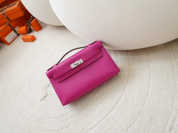 mmexport1722418140920-1 Hermes Bag Price Kelly Pochette 22CM Swift Leather L3 Rose Purple Silver Hardware