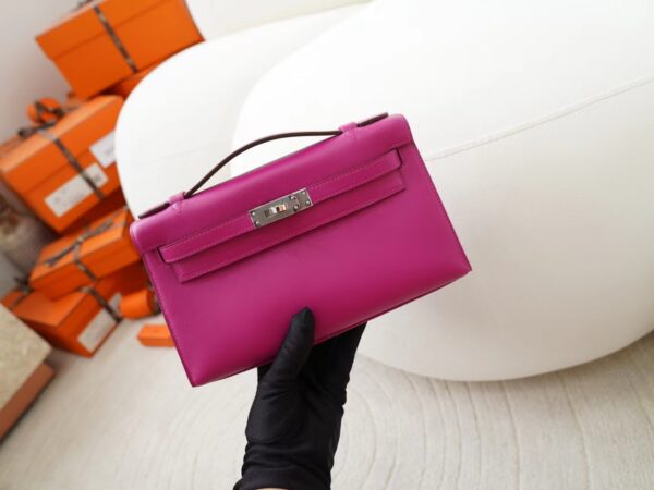 mmexport1722418152536 Hermes Bag Price Kelly Pochette 22CM Swift Leather L3 Rose Purple Silver Hardware