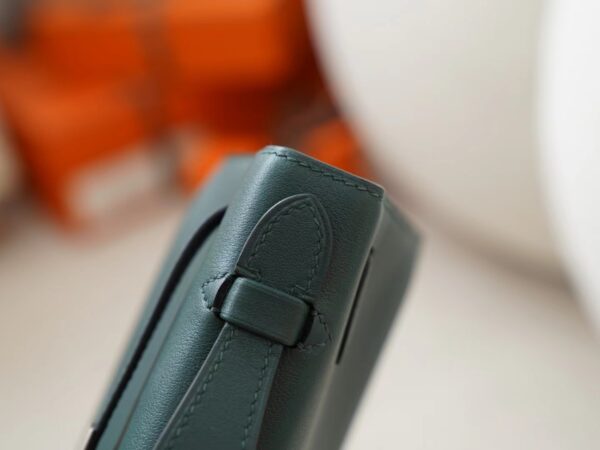 mmexport1722418181804 Hong Kong Hermes Swift Leather Kelly Pochette 22CM 6O Vert Cypres Silver Hardware