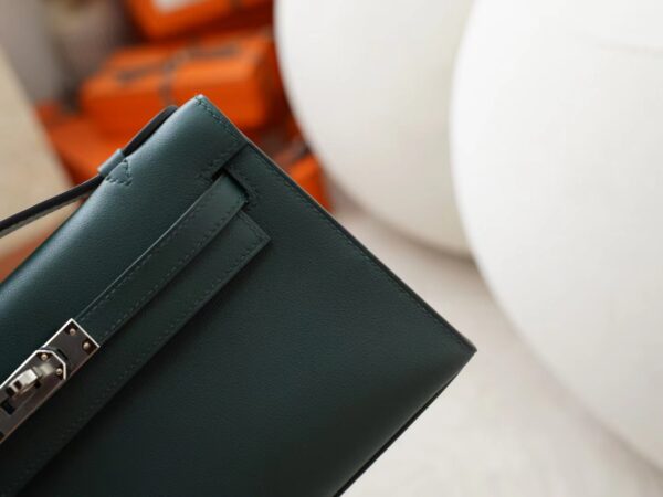 mmexport1722418183646 Hong Kong Hermes Swift Leather Kelly Pochette 22CM 6O Vert Cypres Silver Hardware