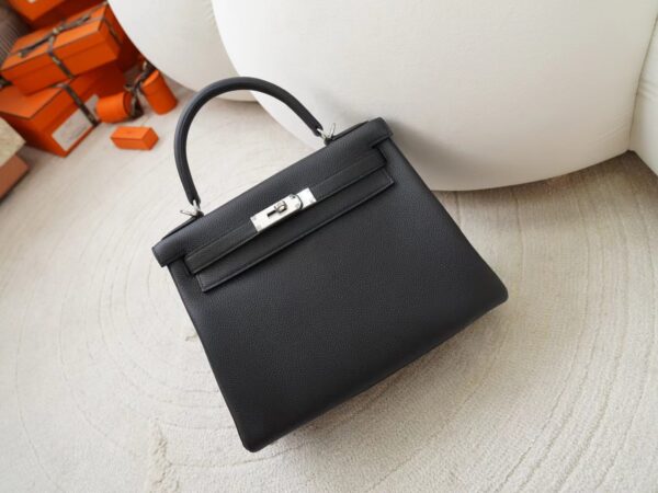 mmexport1722418330743-1 Saudi Arabia Riyadh Hermes Kelly 28CM Togo Leather 89 Noir Silver Hardware